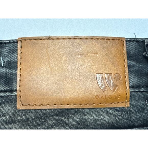 Waimea Men's Distressed Moto Style Skinny Black Denim Jeans - Size 32 (31x32) - Picture 3 of 5